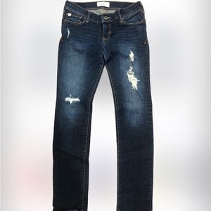 NWOT Abercrombie KIDS sz 16 Girls DARK DENIM DESTRUCTED  Skinny Jeggings